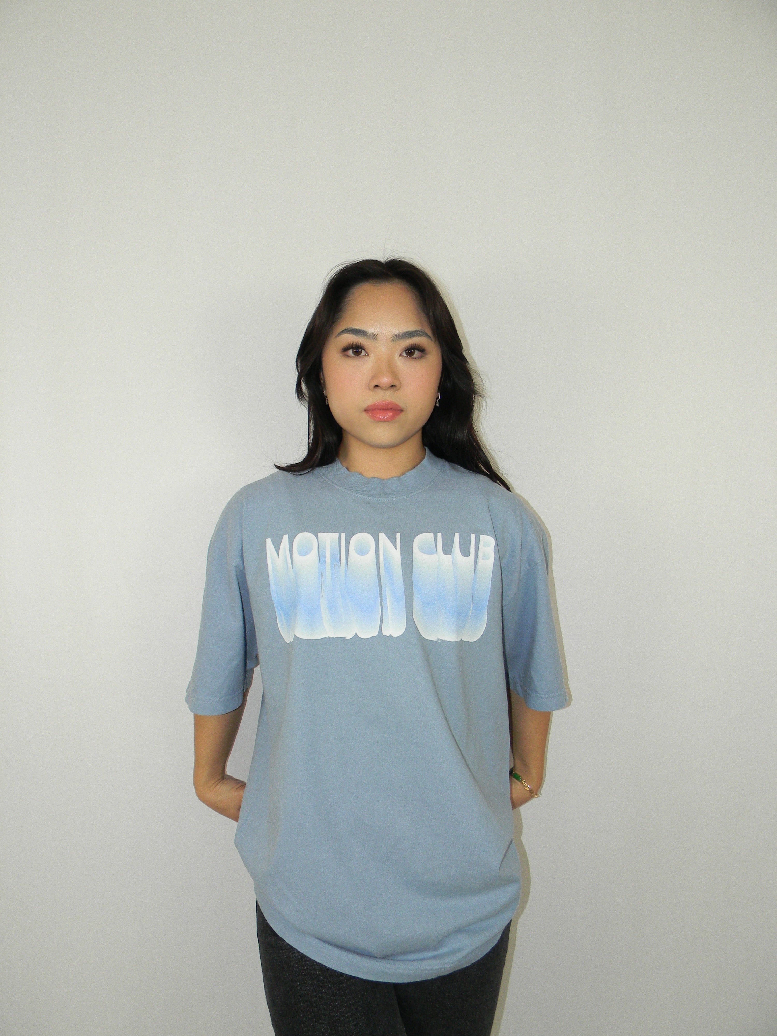 Motion Club Studios - Clear Blue Drip Effect T-Shirt